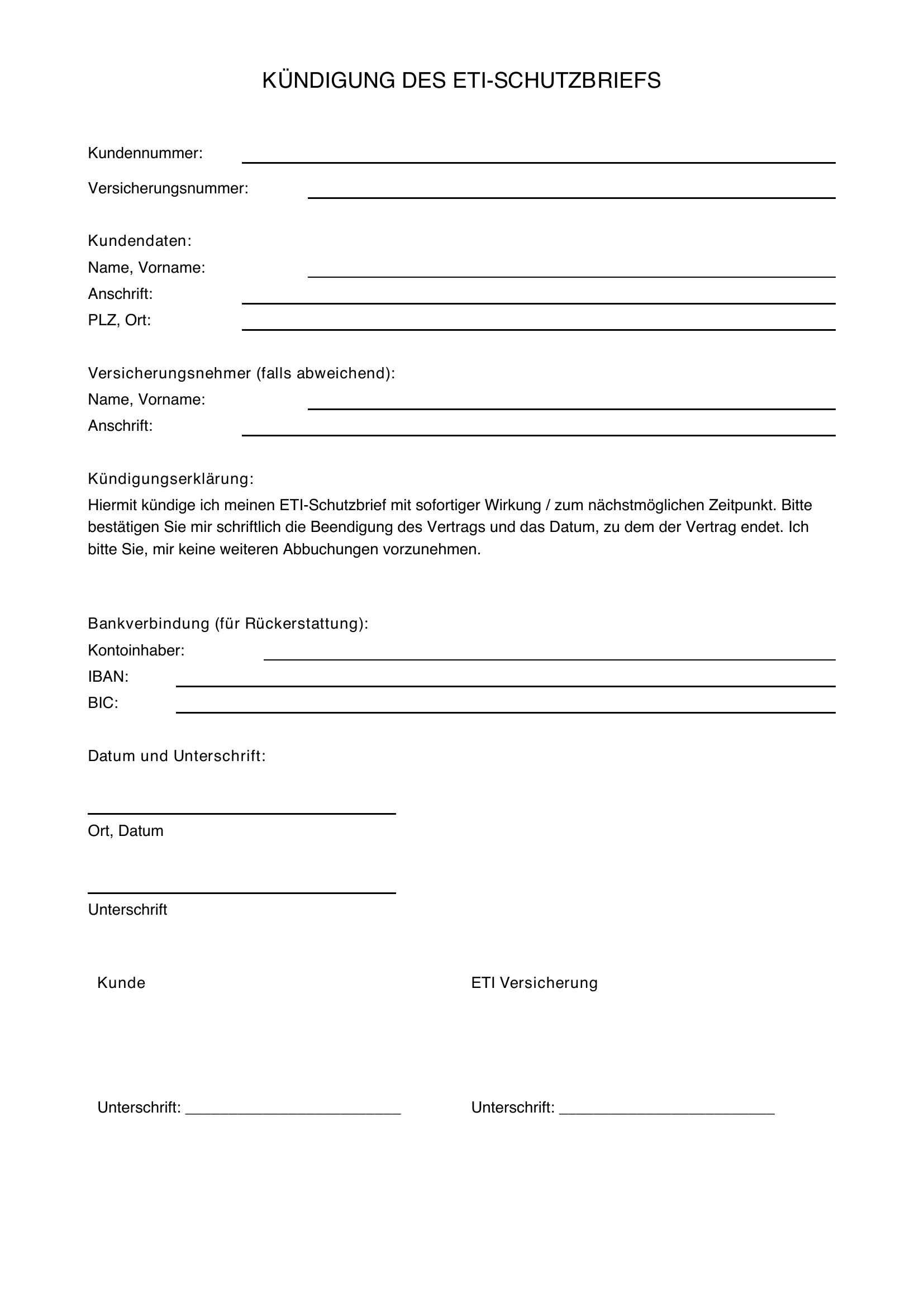 Eti Schutzbrief Kündigen